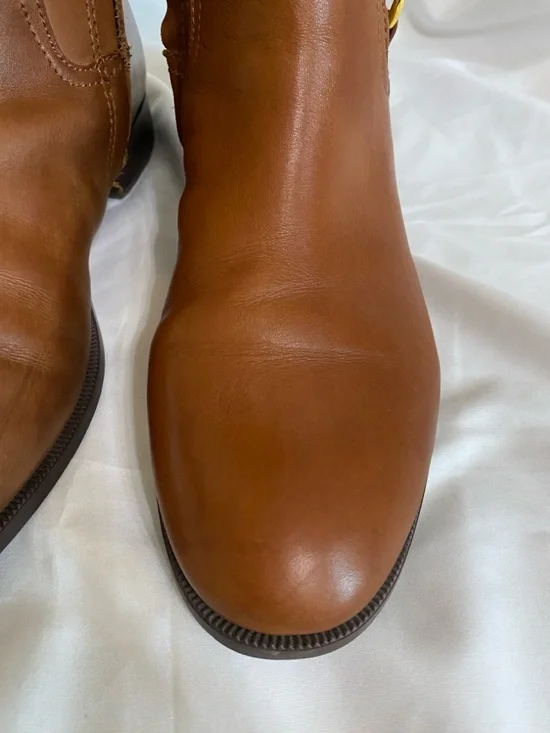 Lauren Ralph Lauren Cognac Leather Bernadine Riding Boots, Women’s Size 10B - Picture 6 of 16